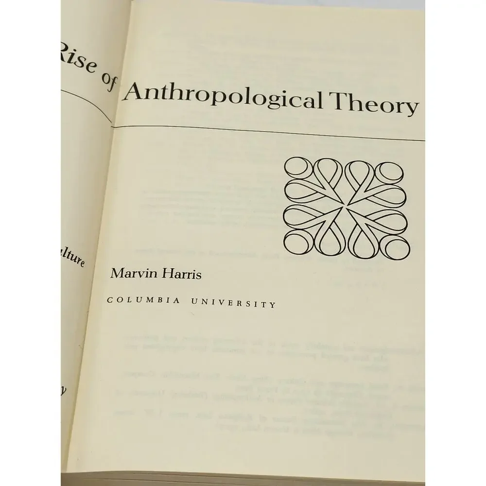 Rise Anthropological Theory History Theories Culture Marvin Harris Vintage 1968